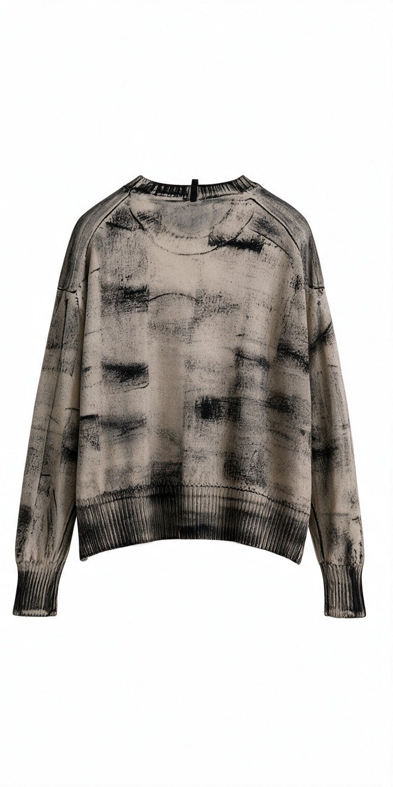 SERIE NUMERICA jersey en tono natural pintado a mano – imagen 2
