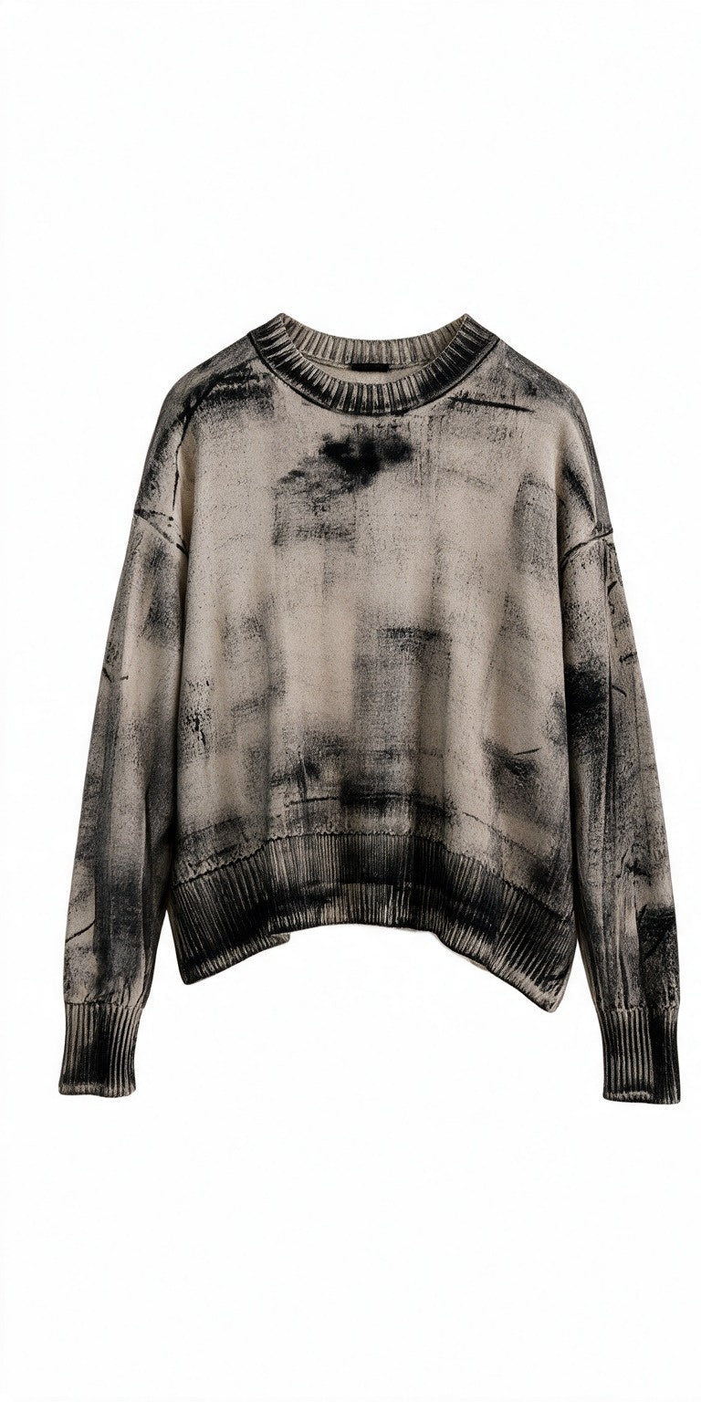 SERIE NUMERICA jersey en tono natural pintado a mano