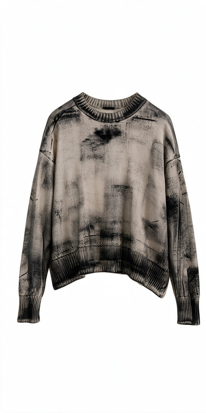 SERIE NUMERICA Camisola natural pintada à mão