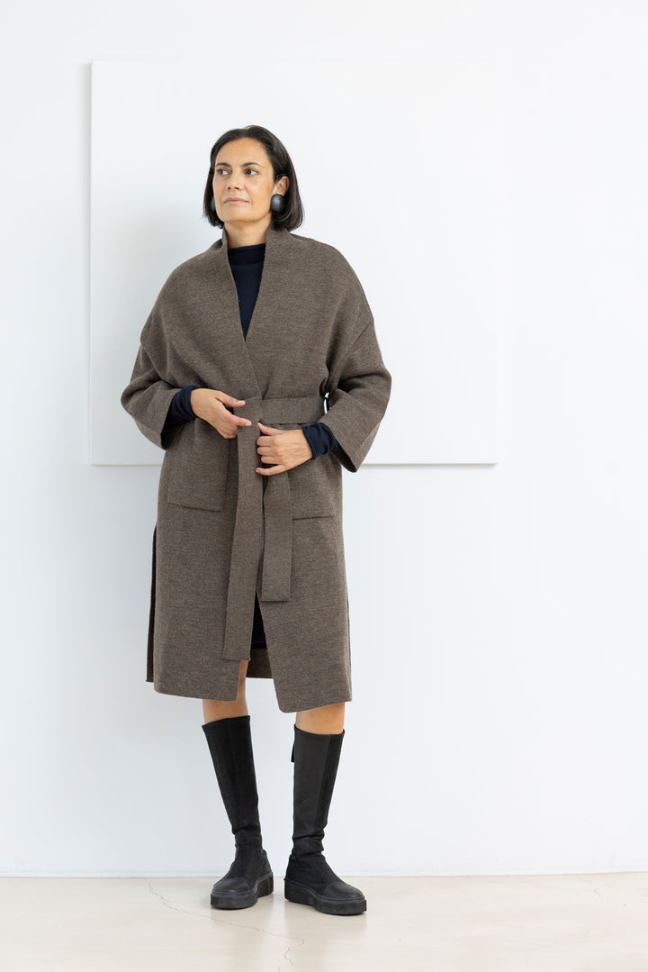 MA ' RY ' YA knitted coat taupe