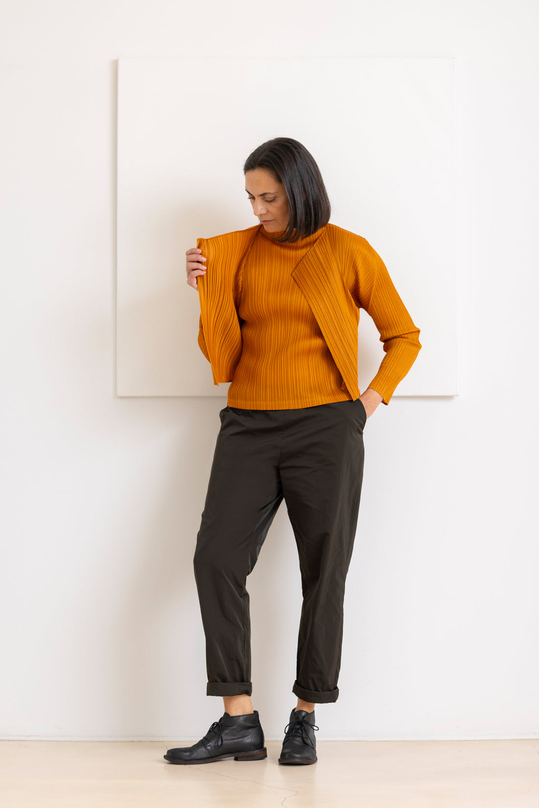 PLEATS PLEASE ISSEY MIYAKE CARDIGAN ORANGE