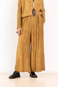 SANCTAMUERTE pantalones tono ámbar dorado