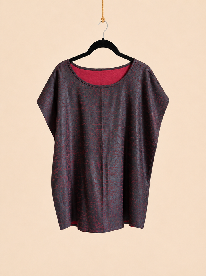 NOIR Top Red Habotai