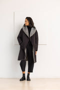 KIMONORAIN Abrigo reversible gris y negro – imagen 2