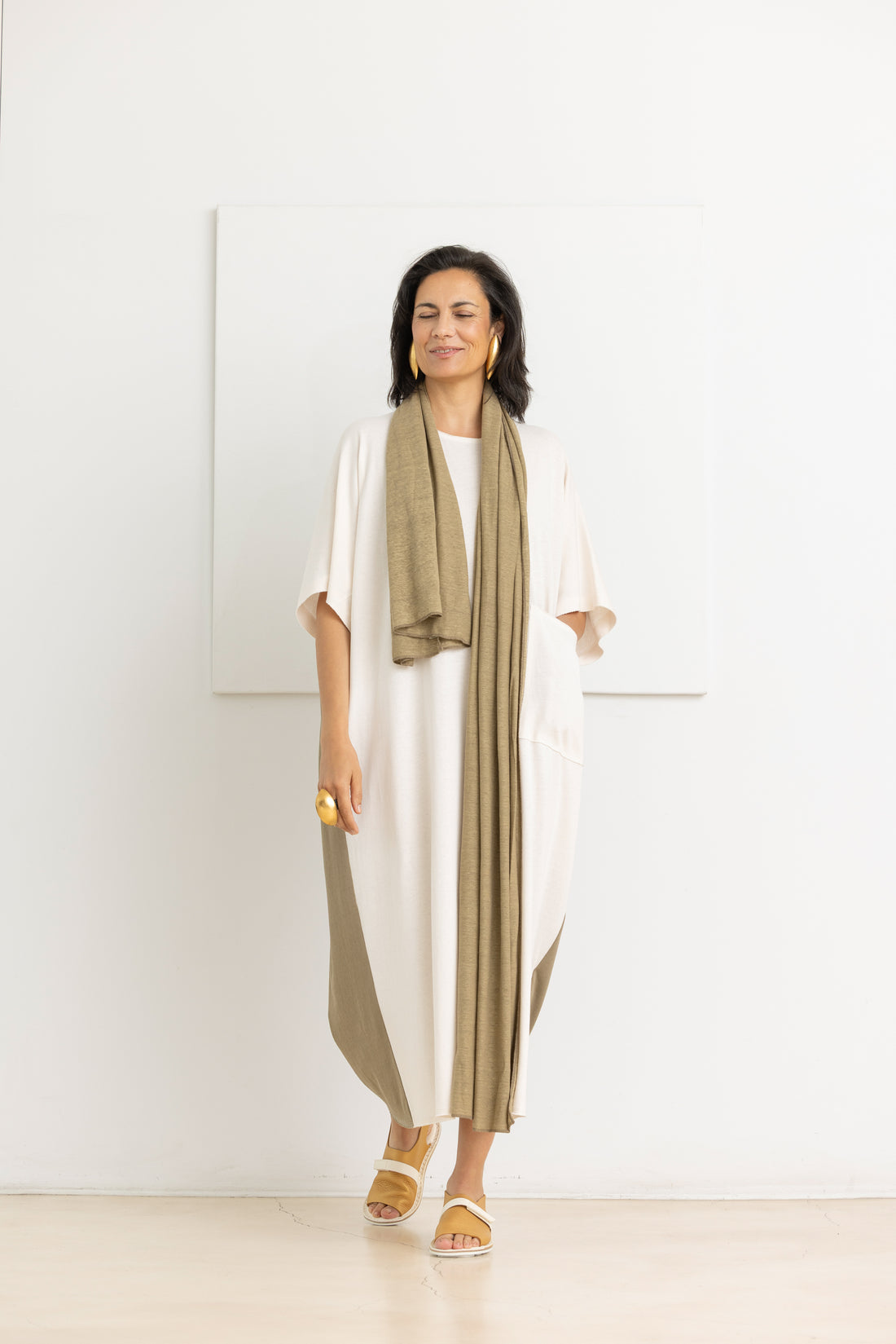 SOH dress ivory green