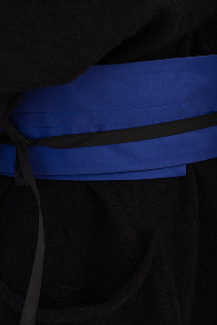 MIIYU Cinturón de tela negro y azul
