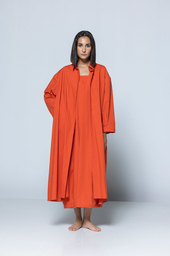 MIIYU KUMO Vestido camisero naranja