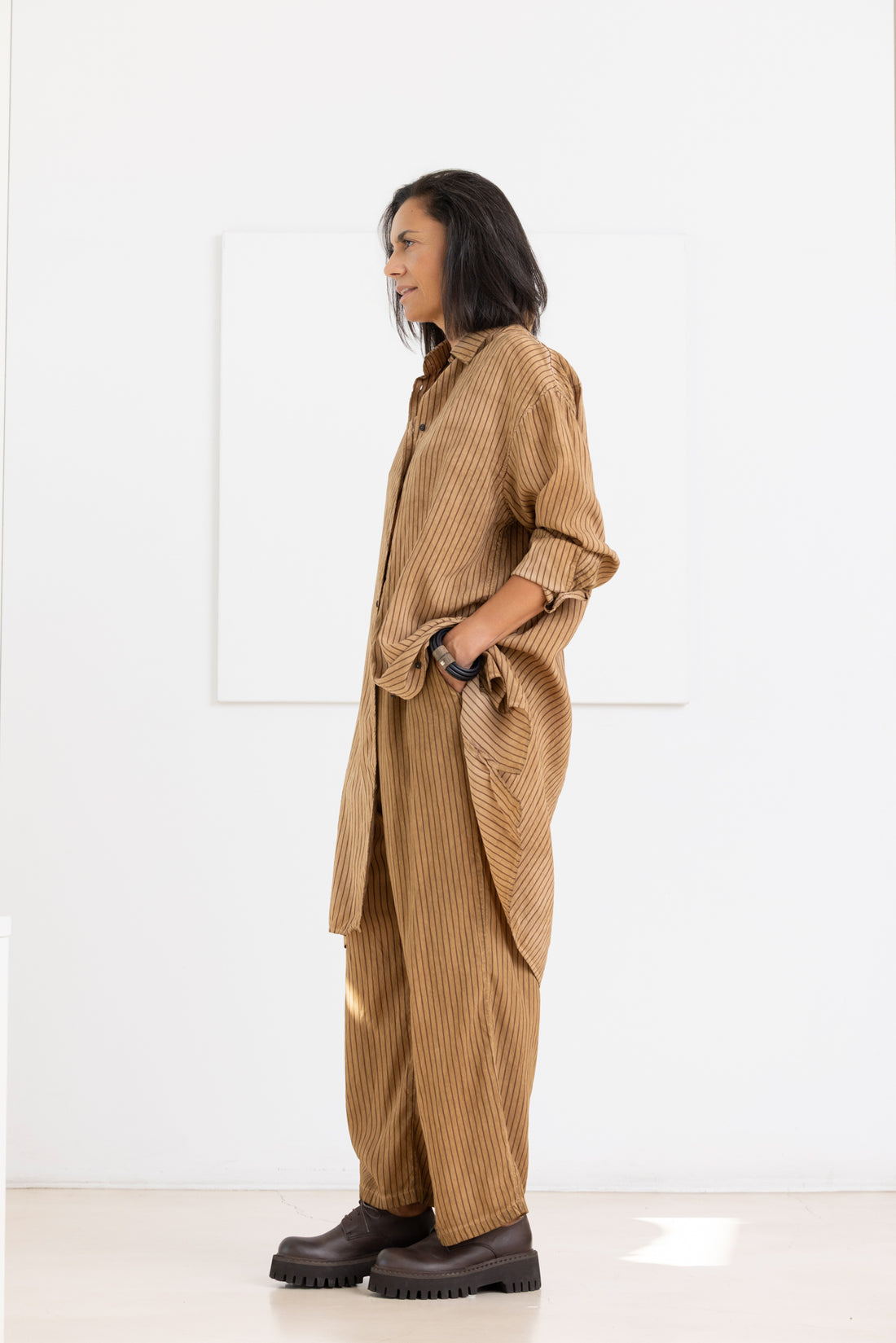 RUNDHOLZ DIP silk stripe shirt dress dakar