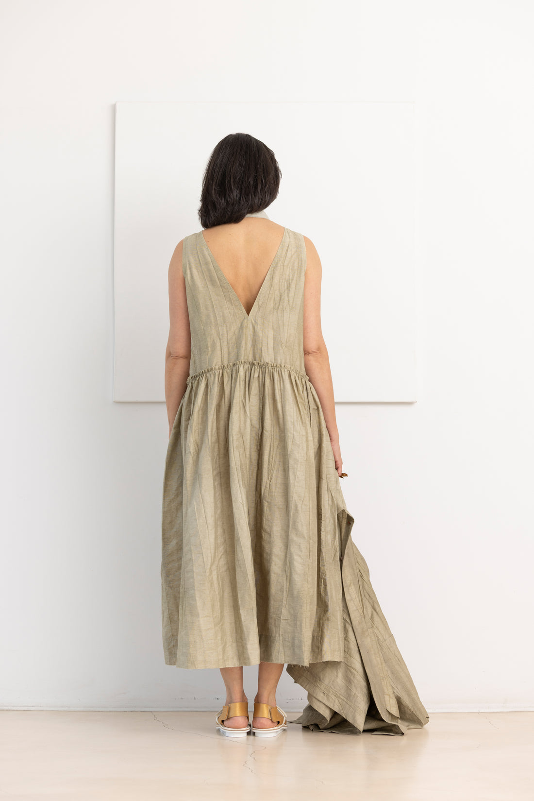 SOH crinkled-effect dress khaki