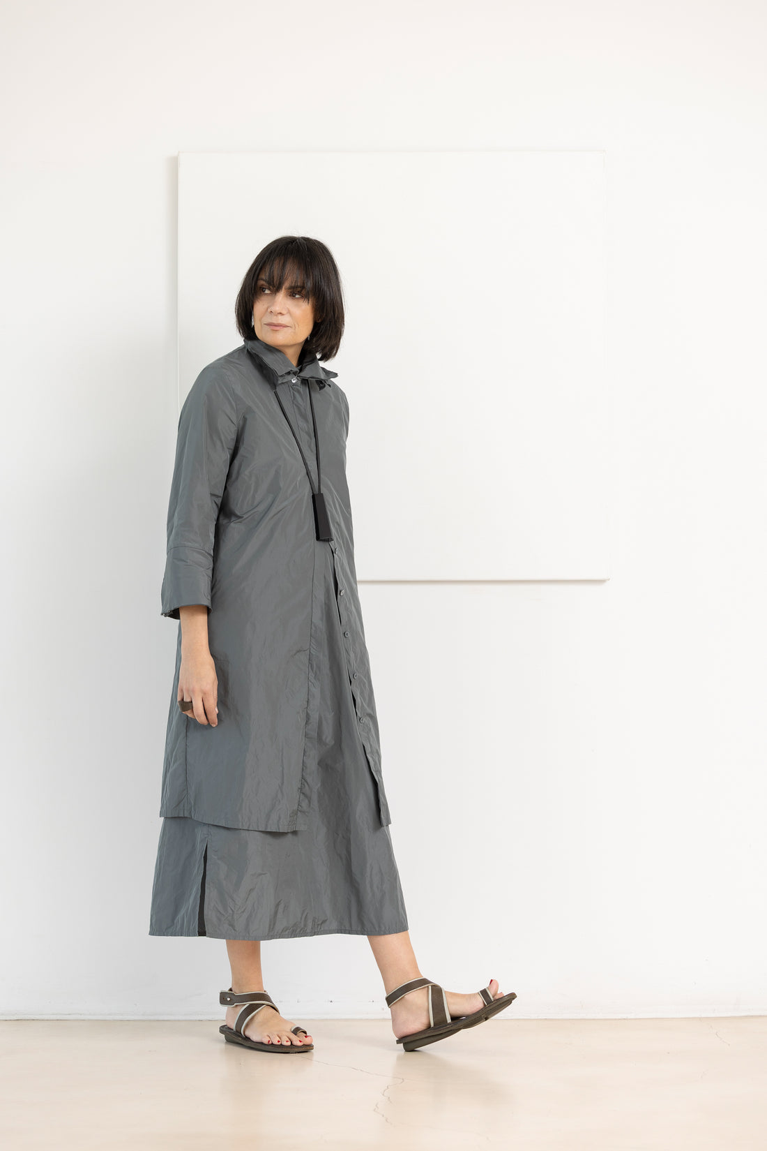 KATHARINA HOVMAN deco shirtdress asparago
