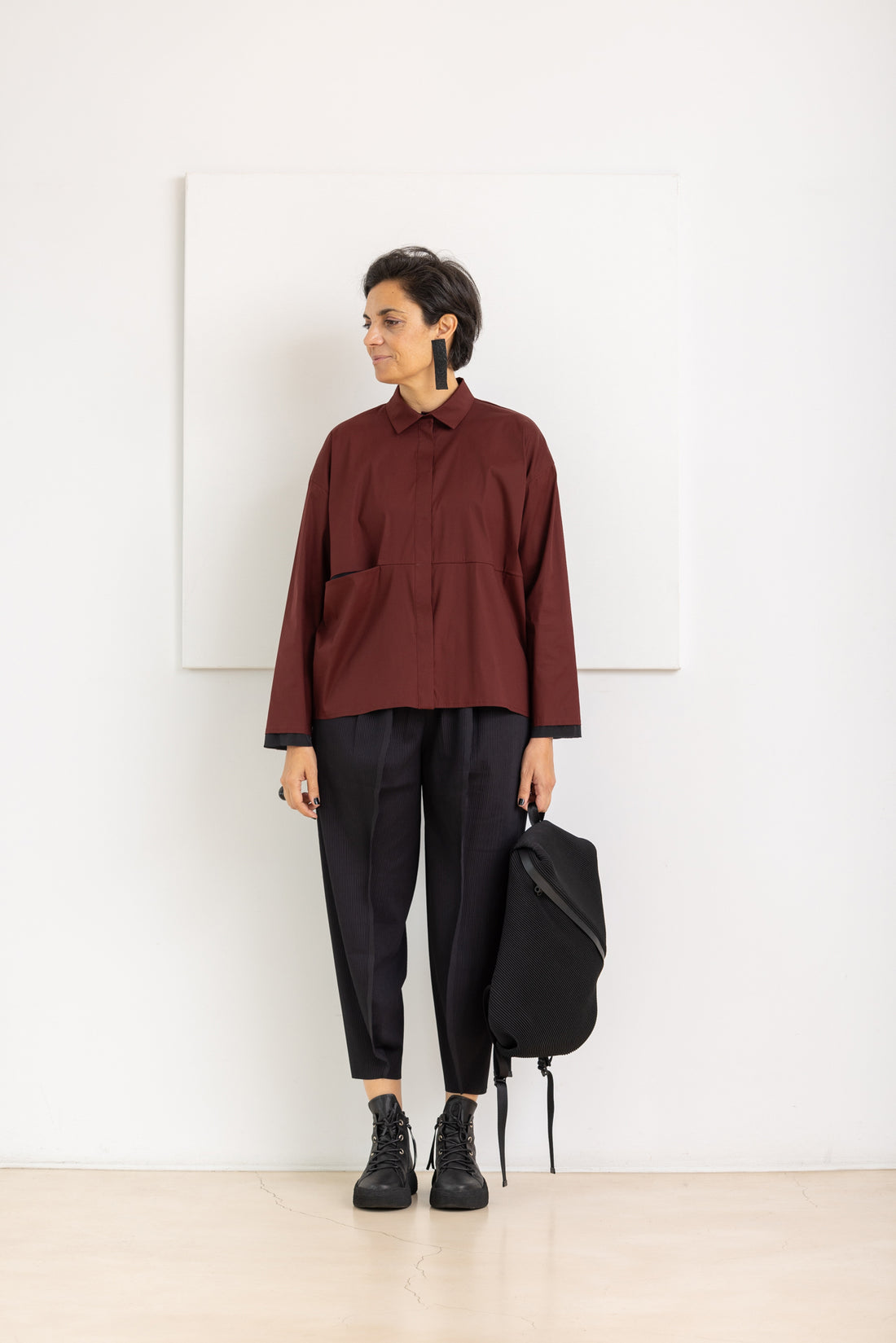 MIIYU POCKET SHIRT BURGUNDI