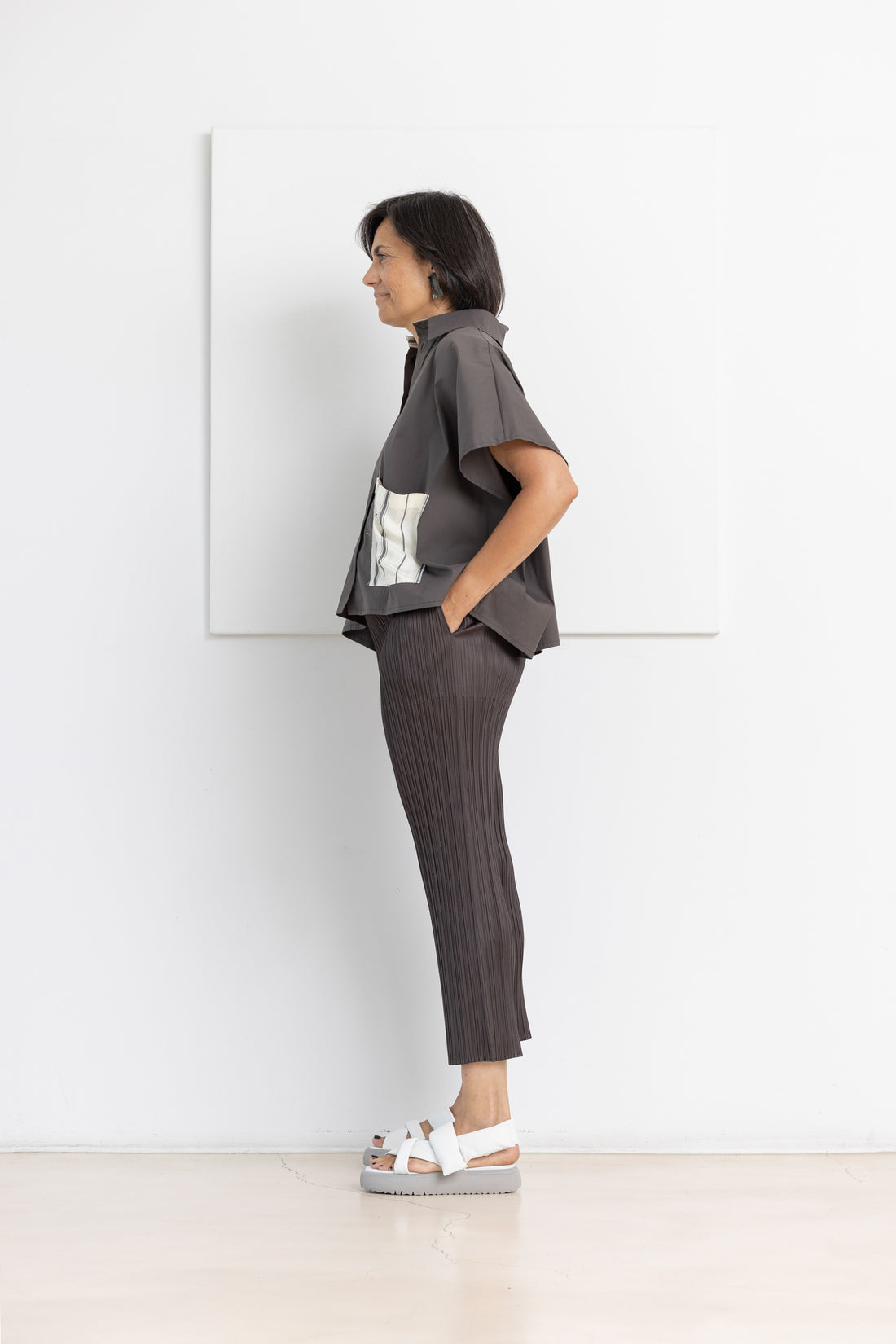 MIIYU SLEEVELESS SHIRT GREY