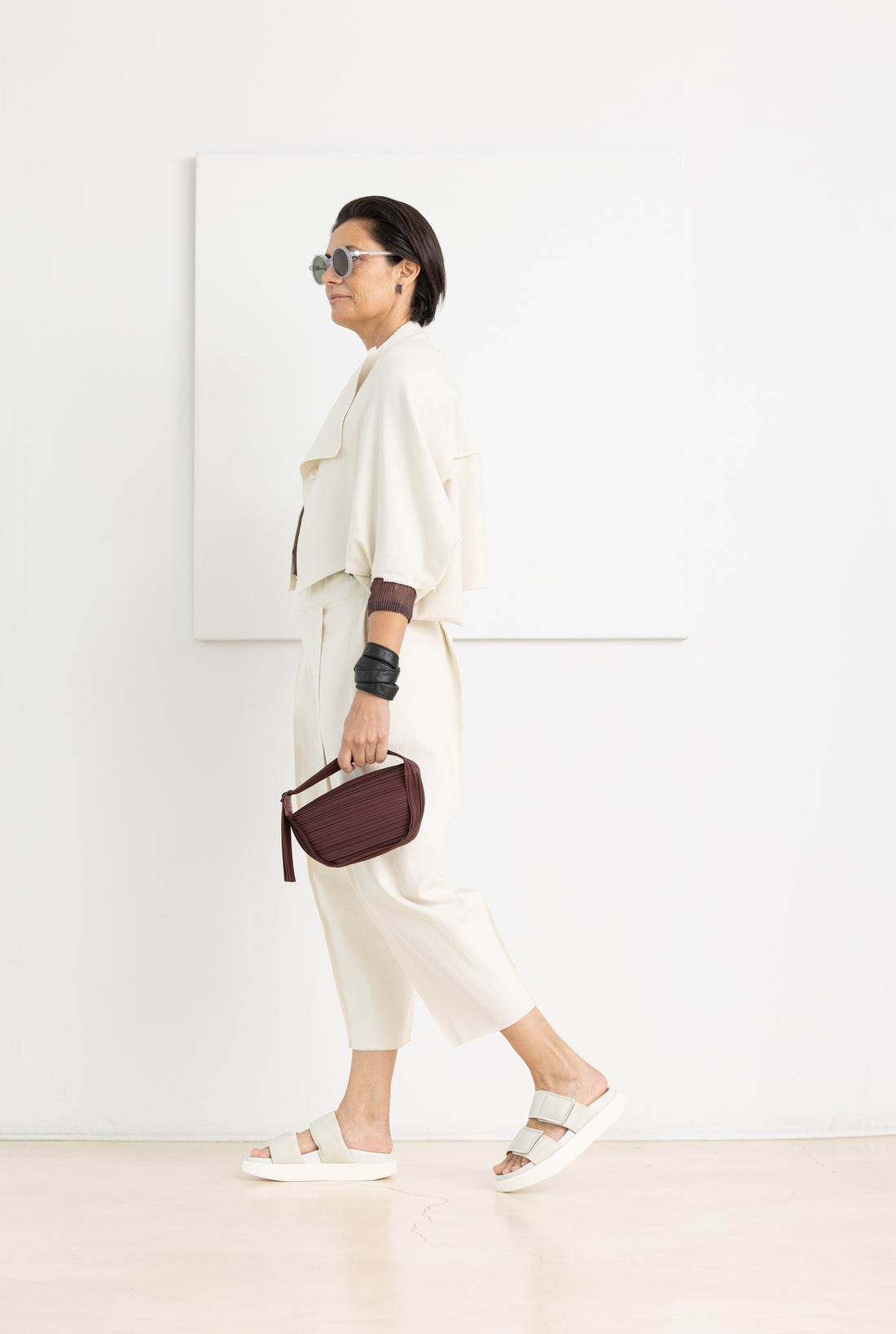 ISSEY MIYAKE CAMPAGNE CARDIGAN WHITE