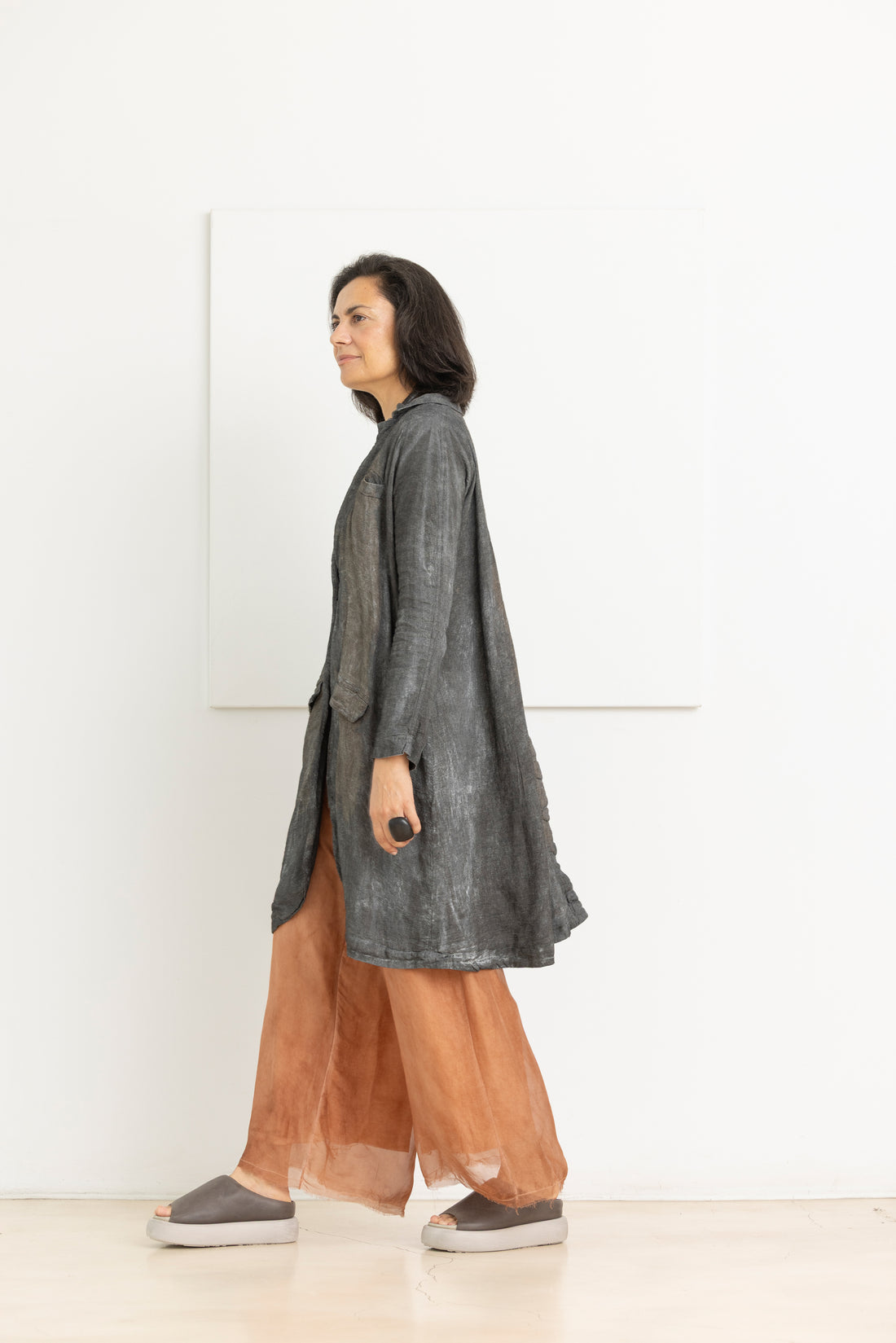 RUNDHOLZ DIP coat linen fog