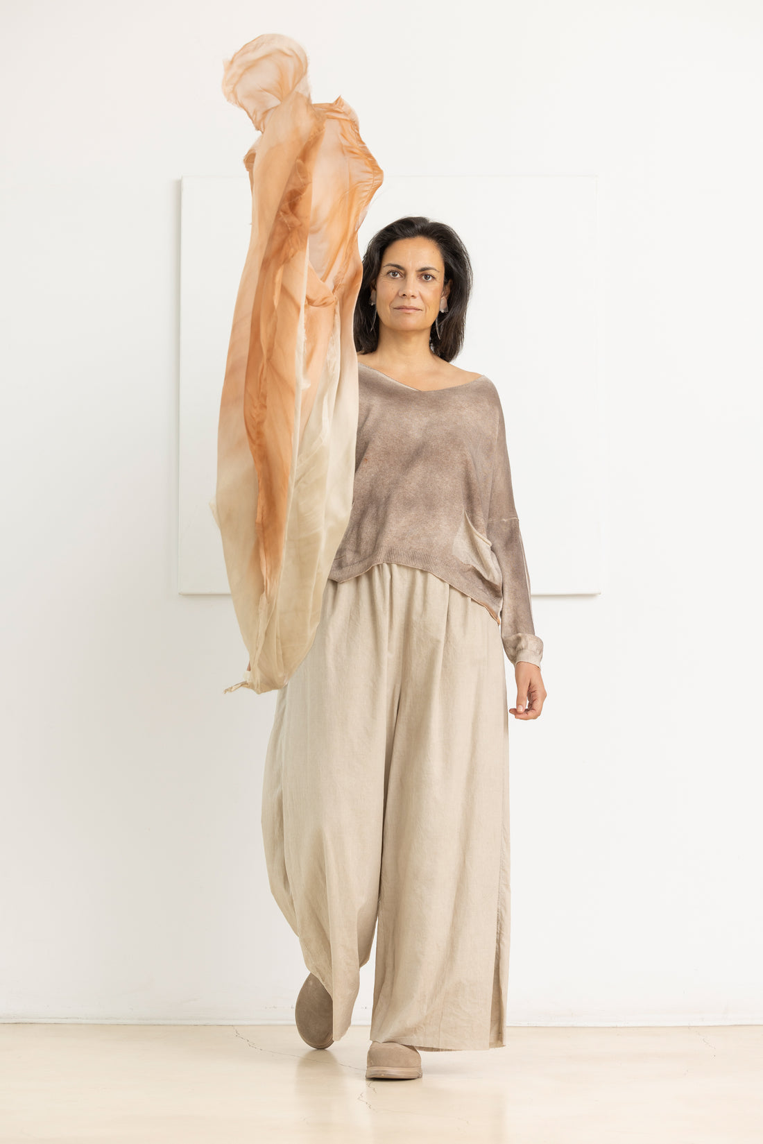 SANCTAMUERTE scarf sand orange