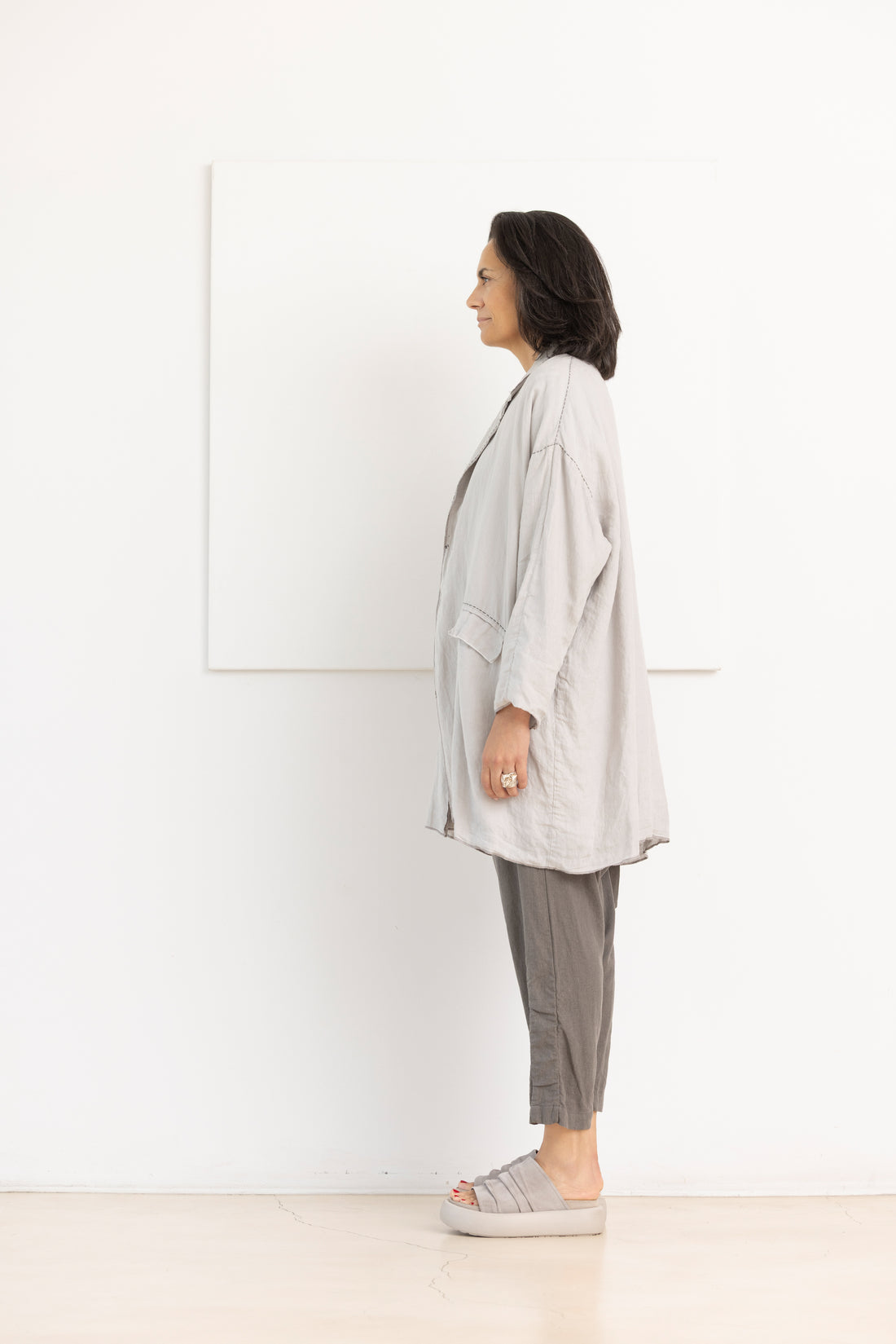 ÜMIT ÜNAL coat linen silver