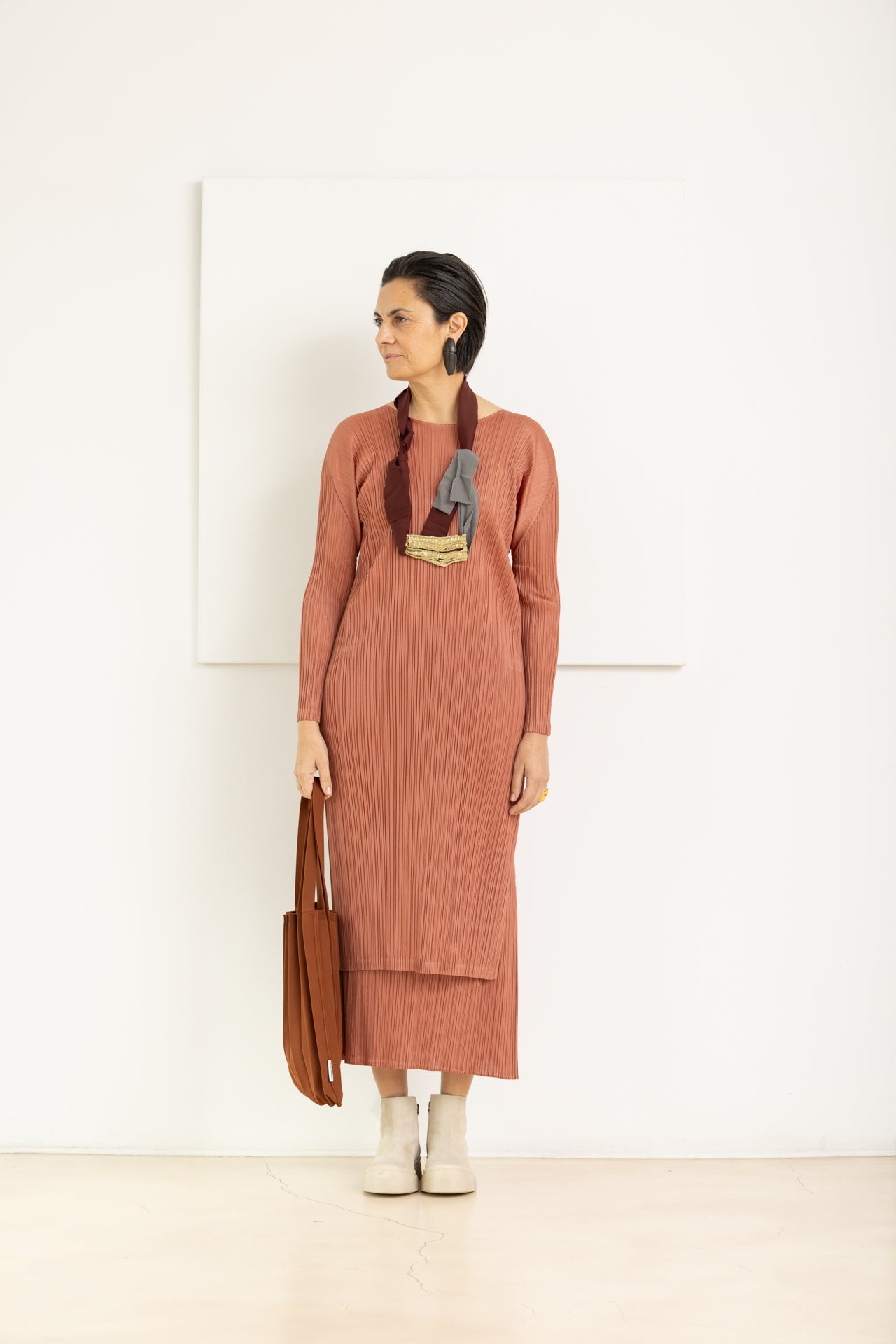 PLEATS PLEASE ISSEY MIYAKE DRESS COPPER BROWN – The Design