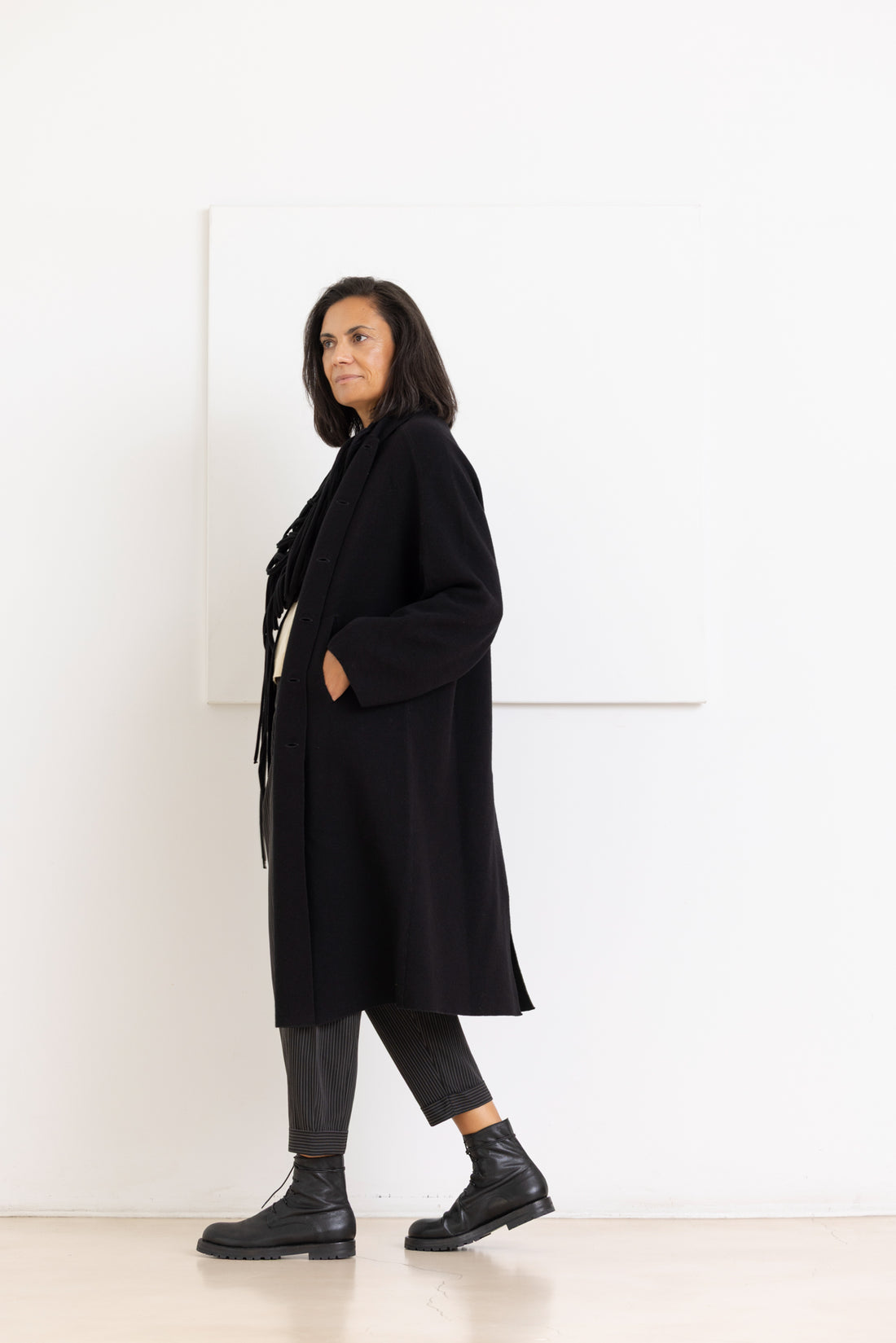 BOBOUTIC long shirt coat epanodos black