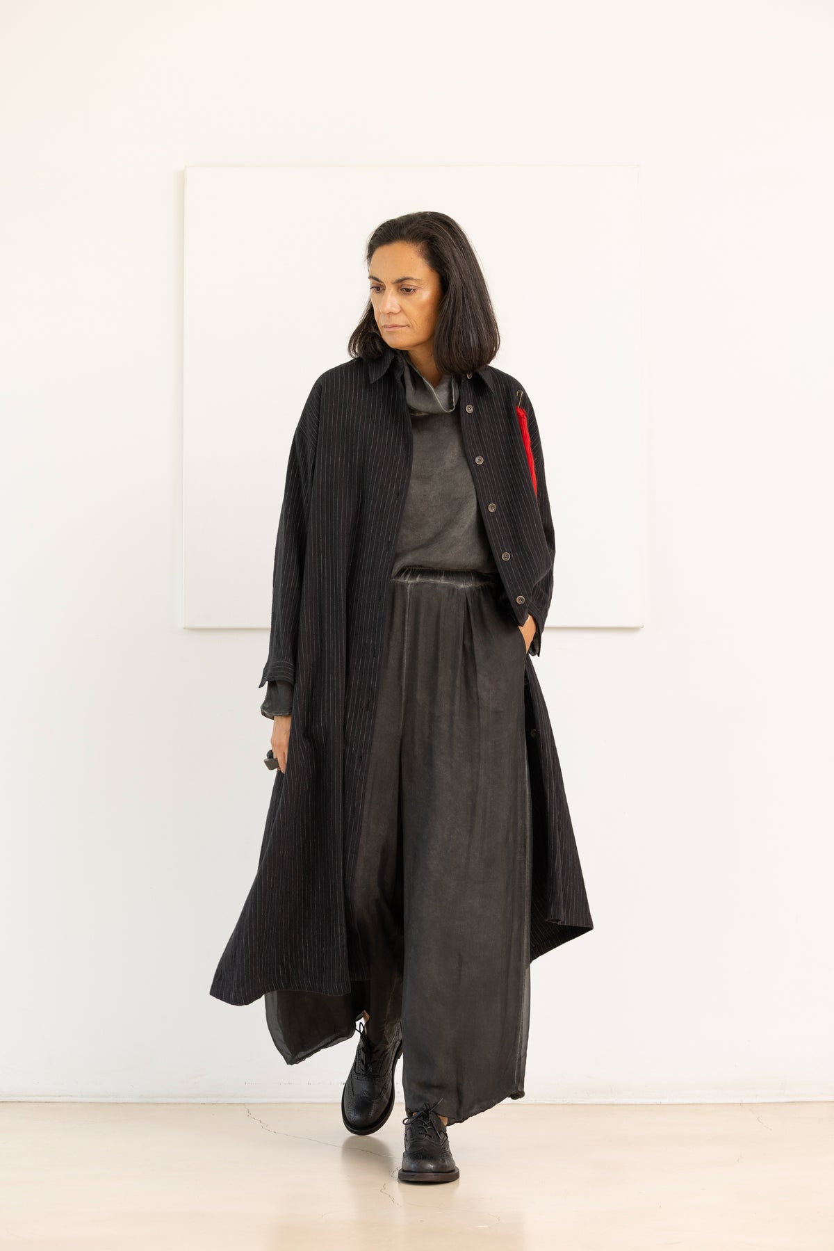 SOH Vestido camisero negro rayas – imagen 4