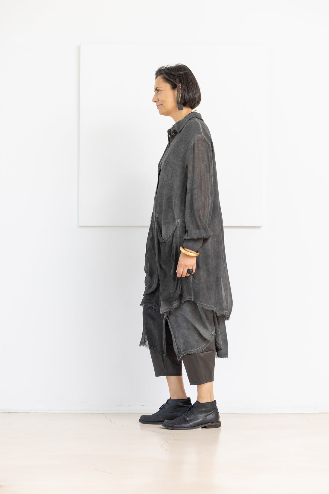 SANCTAMUERTE SHIRTDRESS ASH GREY