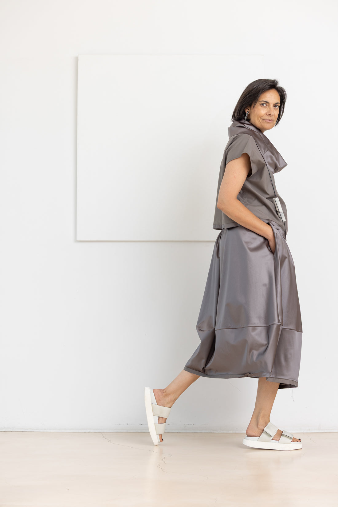 MIIYU MUSHROOM SKIRT TAUPE