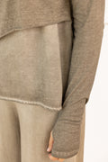 SANCTAMUERTE Top beige grisáceo – imagen 7