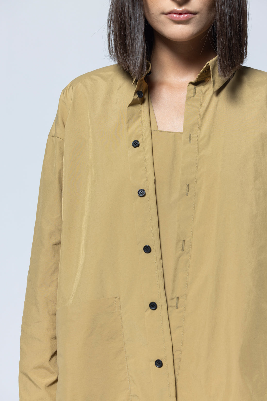 MIIYU KUMO pocket shirt ocher