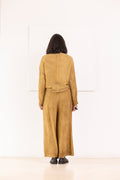 SANCTAMUERTE pantalones tono ámbar dorado – imagen 4