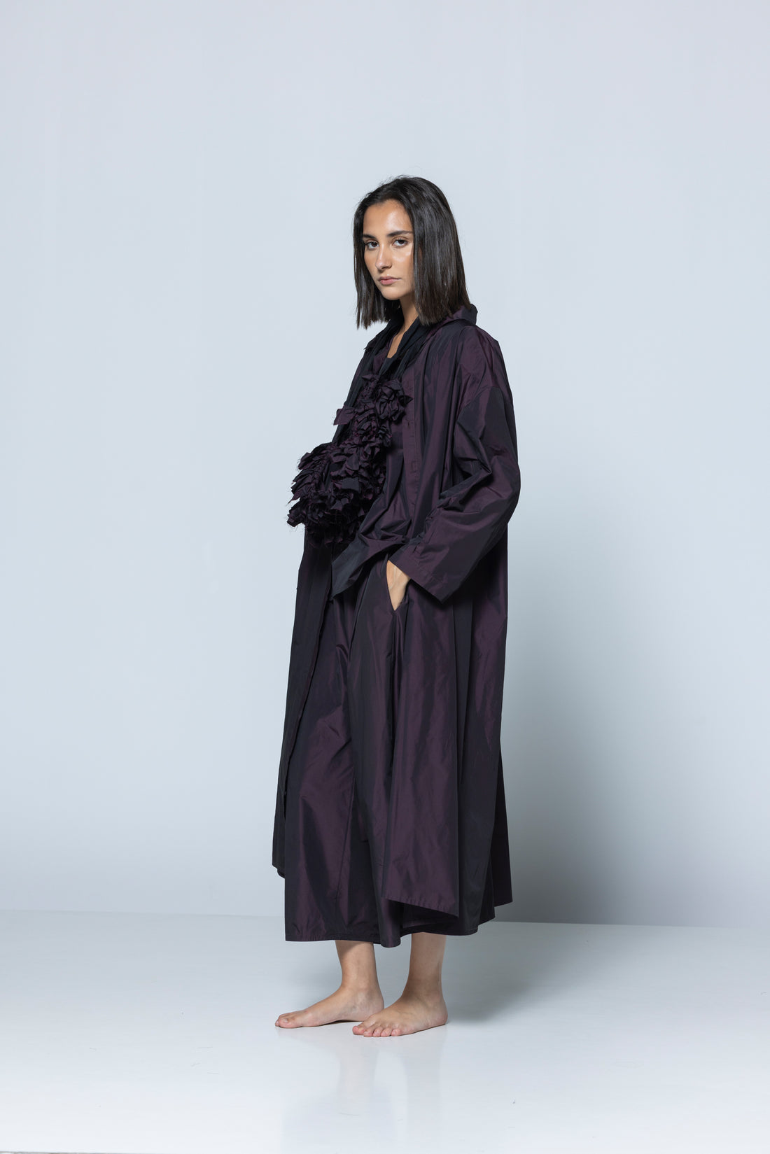 MIIYU KUMO shirt dress wine