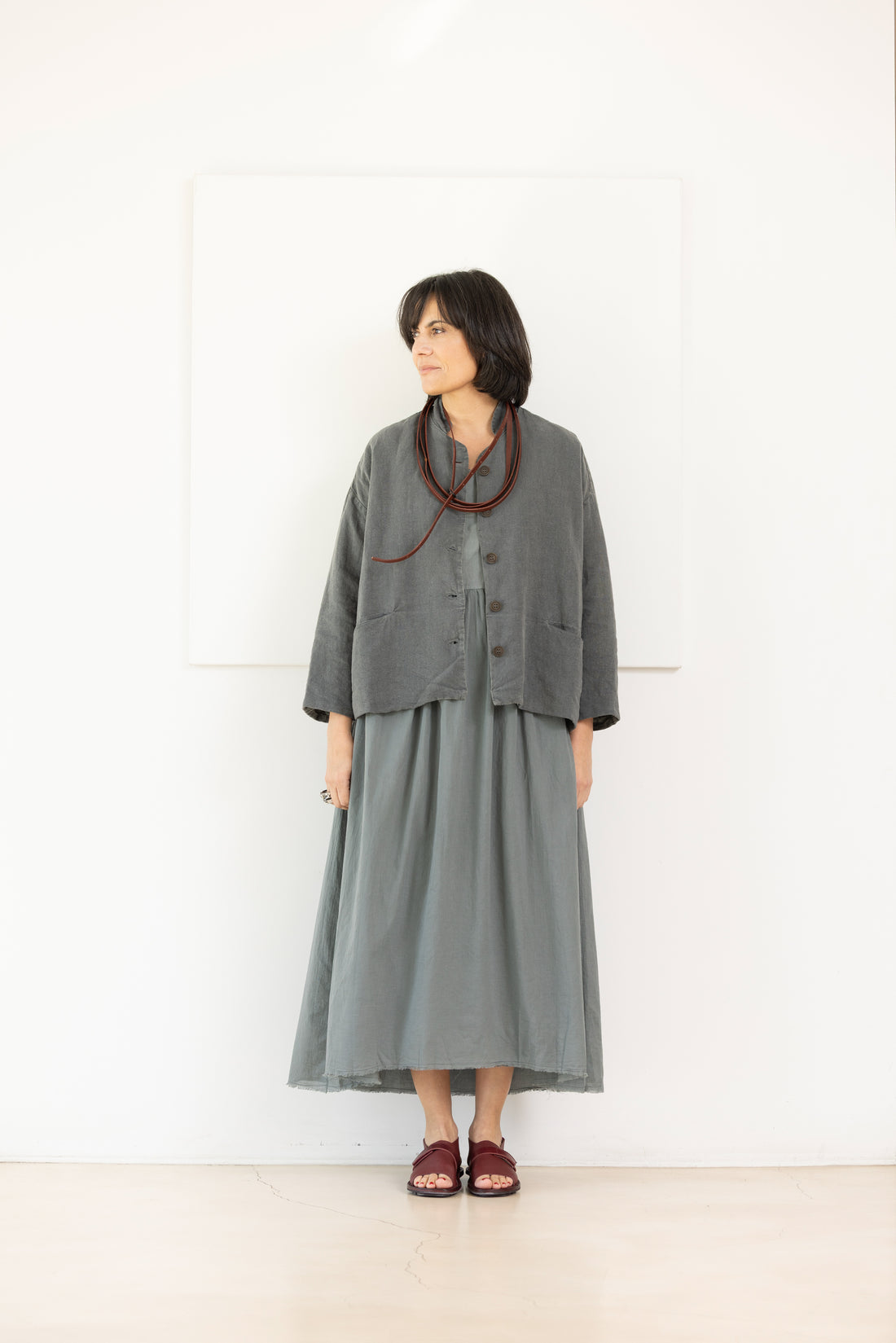 AEQUAMENTE cotton dress asfalto