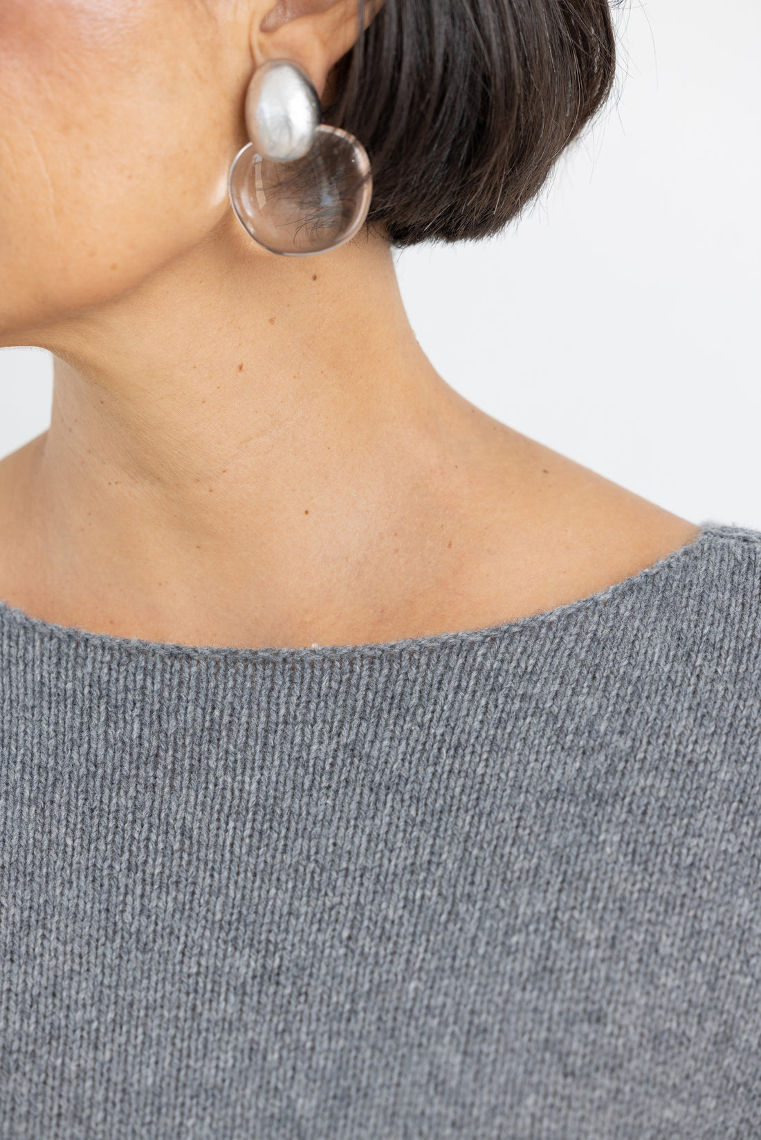 MONIES FOLIA EAR-PINS SILVER CLEAR