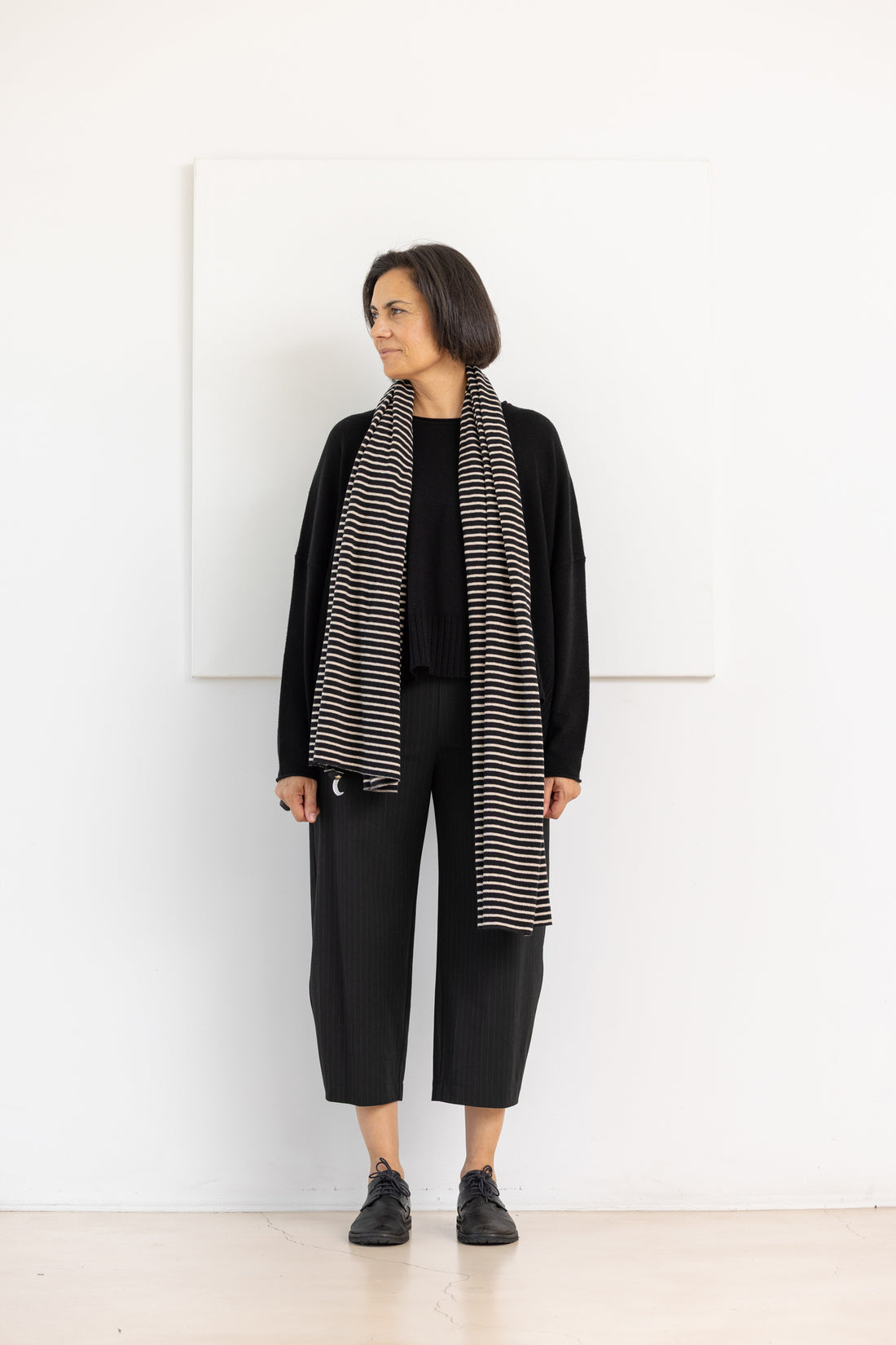 MAMA B SEGOVIA SCARF RIGA NERO