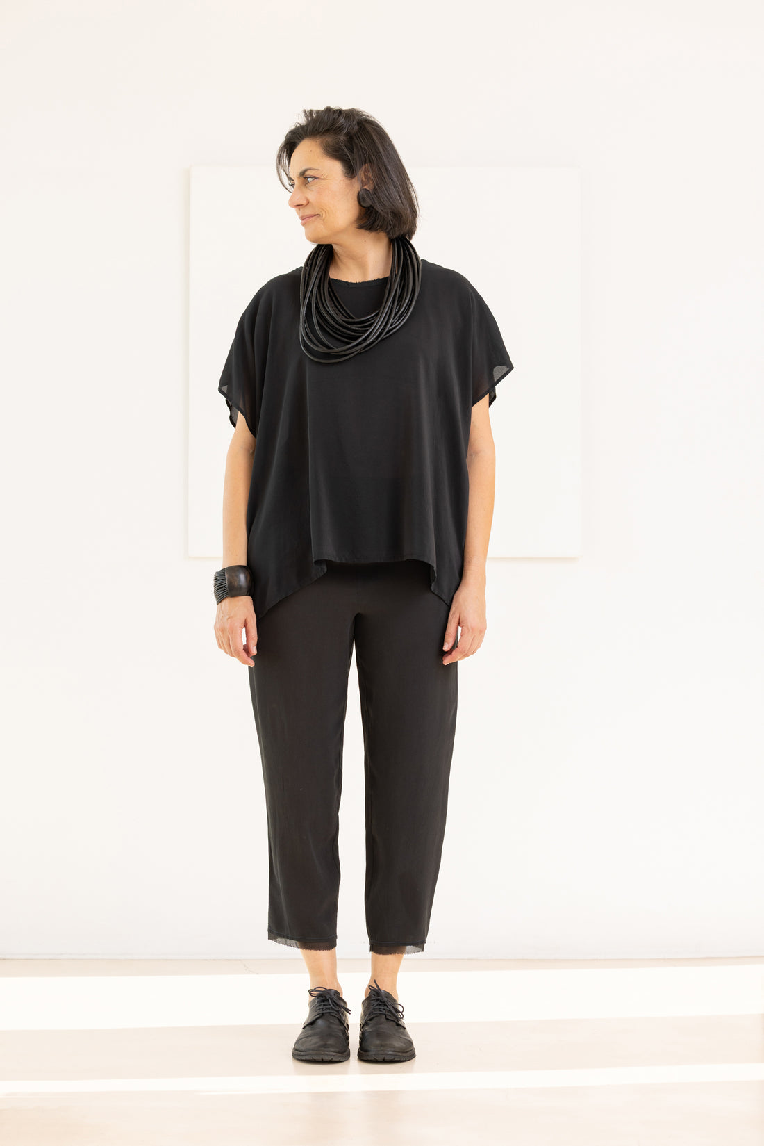 MIIYU BASIC TUNIC SILK BLACK