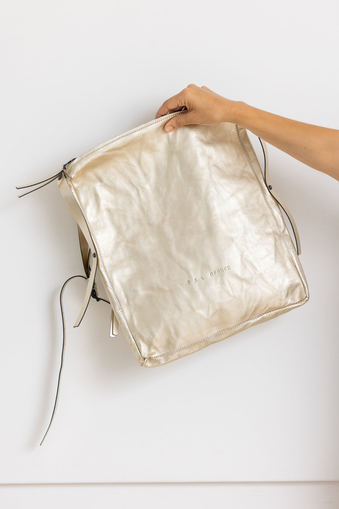 FOLDED LEATHER BAG GOLD