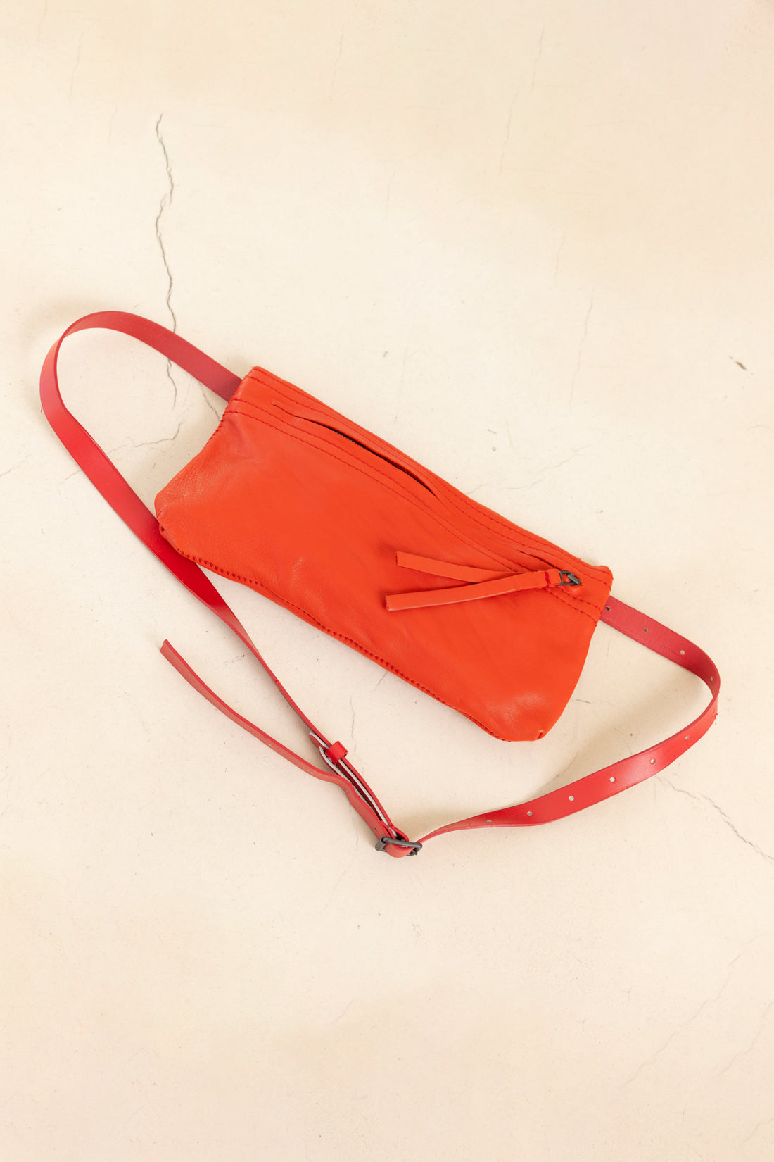 BELT BAG LEATHER RED