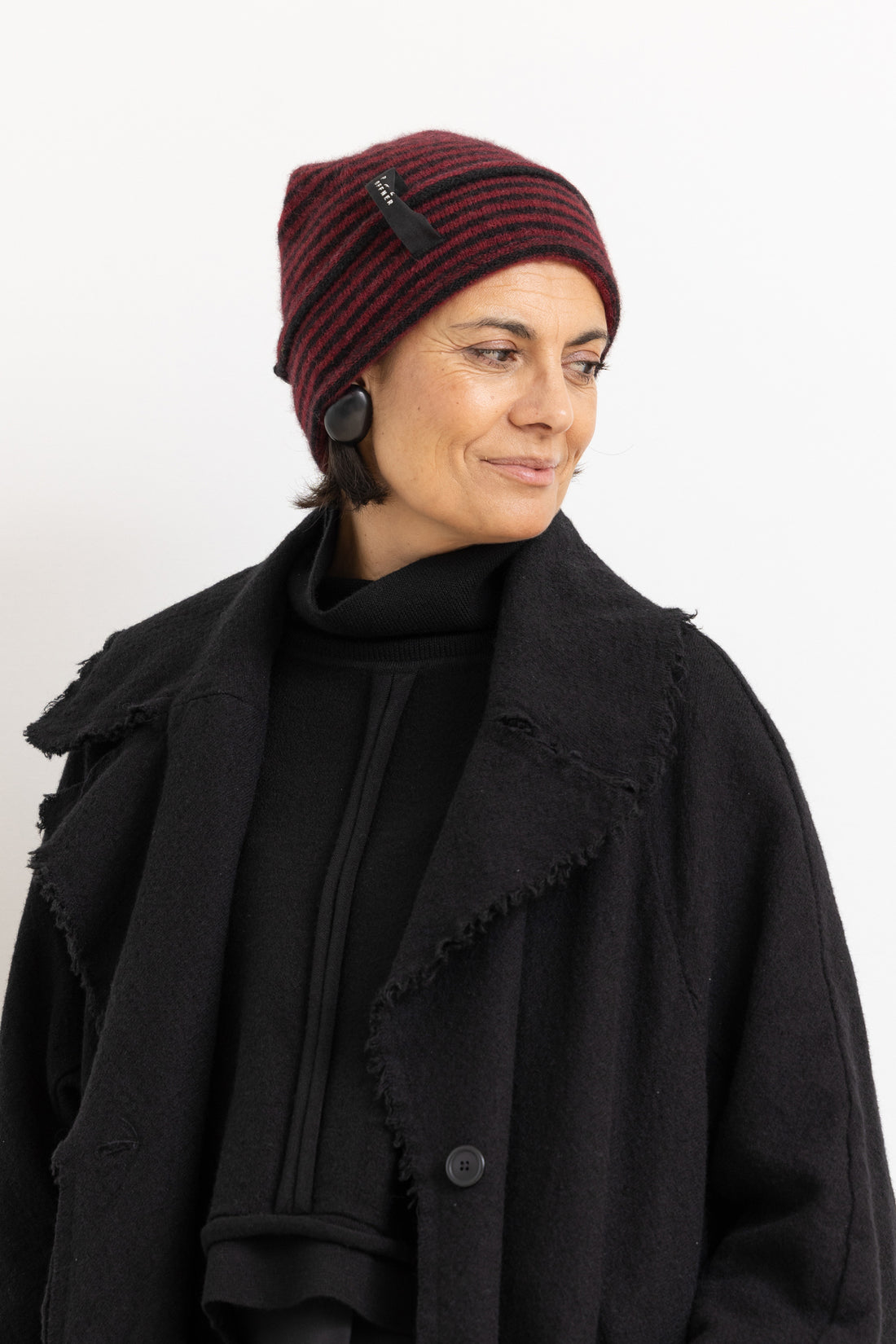 BEANIE BABY ALPACA KNIT STRIPE MERLOT