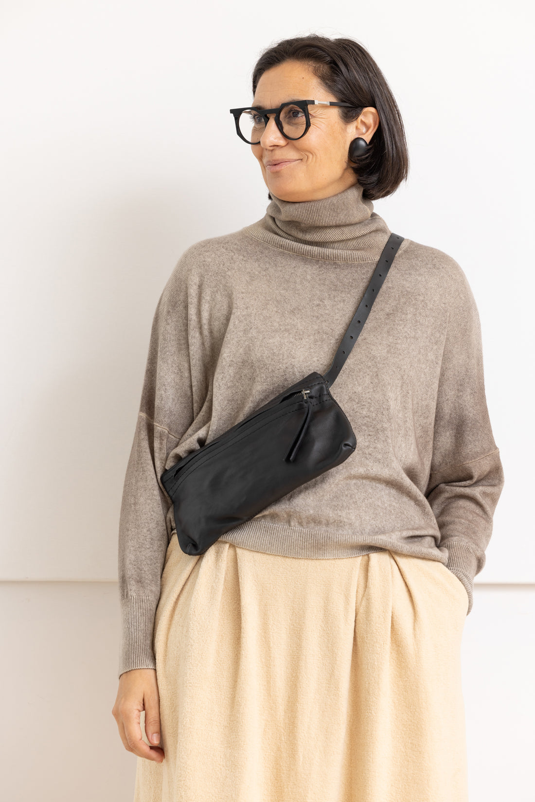 BELT BAG LEATHER BLACK