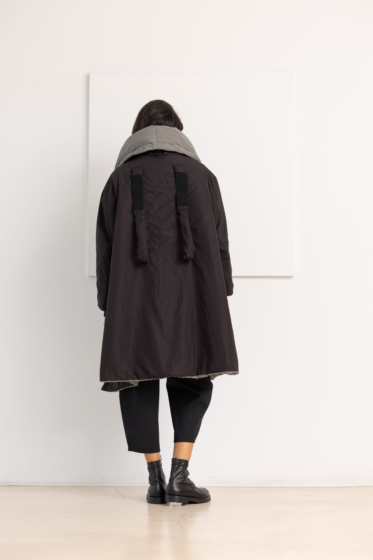 KIMONORAIN Abrigo reversible gris y negro – imagen 9