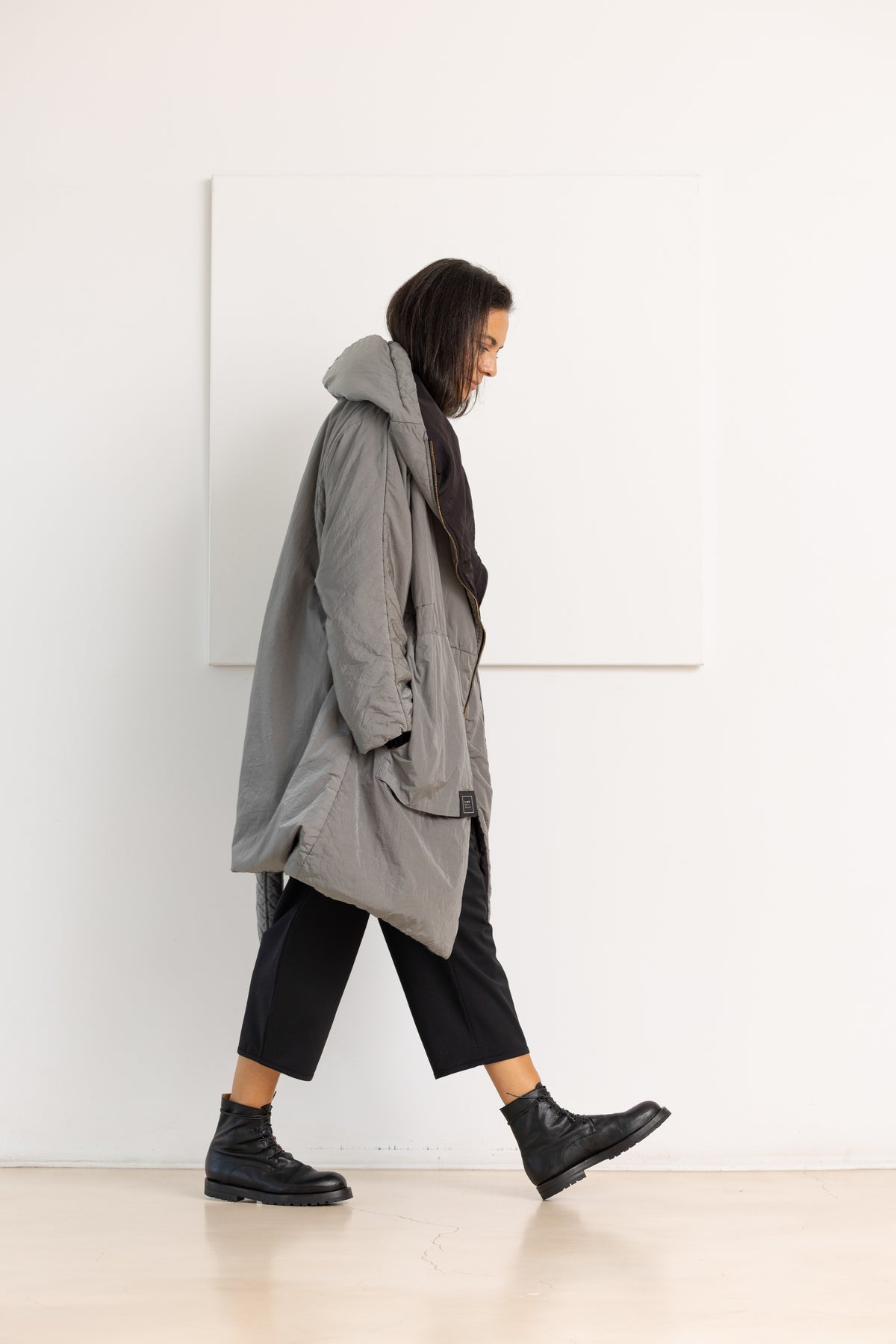 KIMONORAIN Abrigo reversible gris y negro – imagen 5