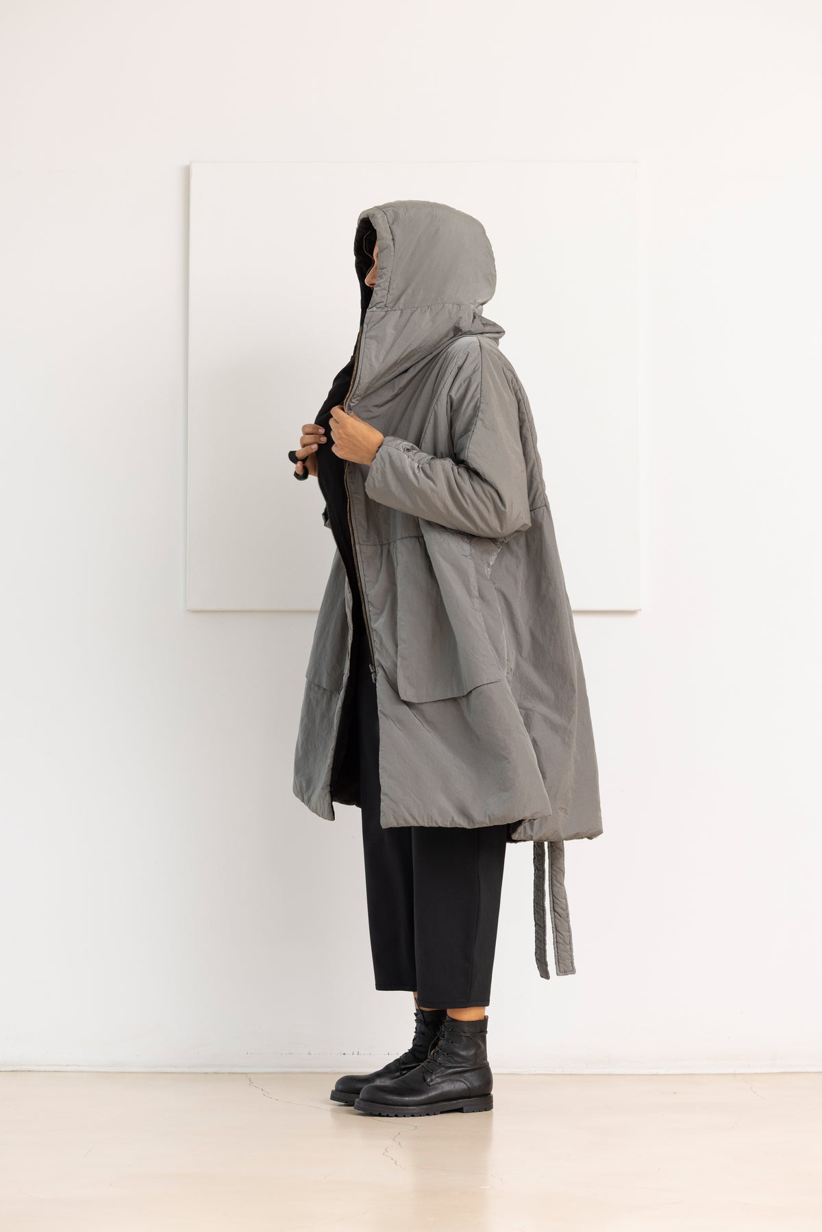 KIMONORAIN Abrigo reversible gris y negro – imagen 6