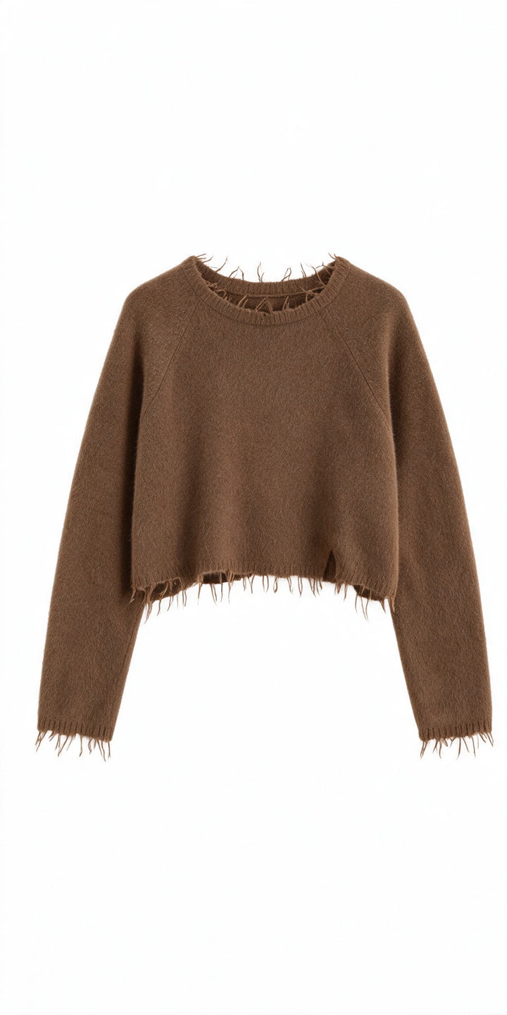 RUNDHOLZ DIP camisola curta castanho terroso