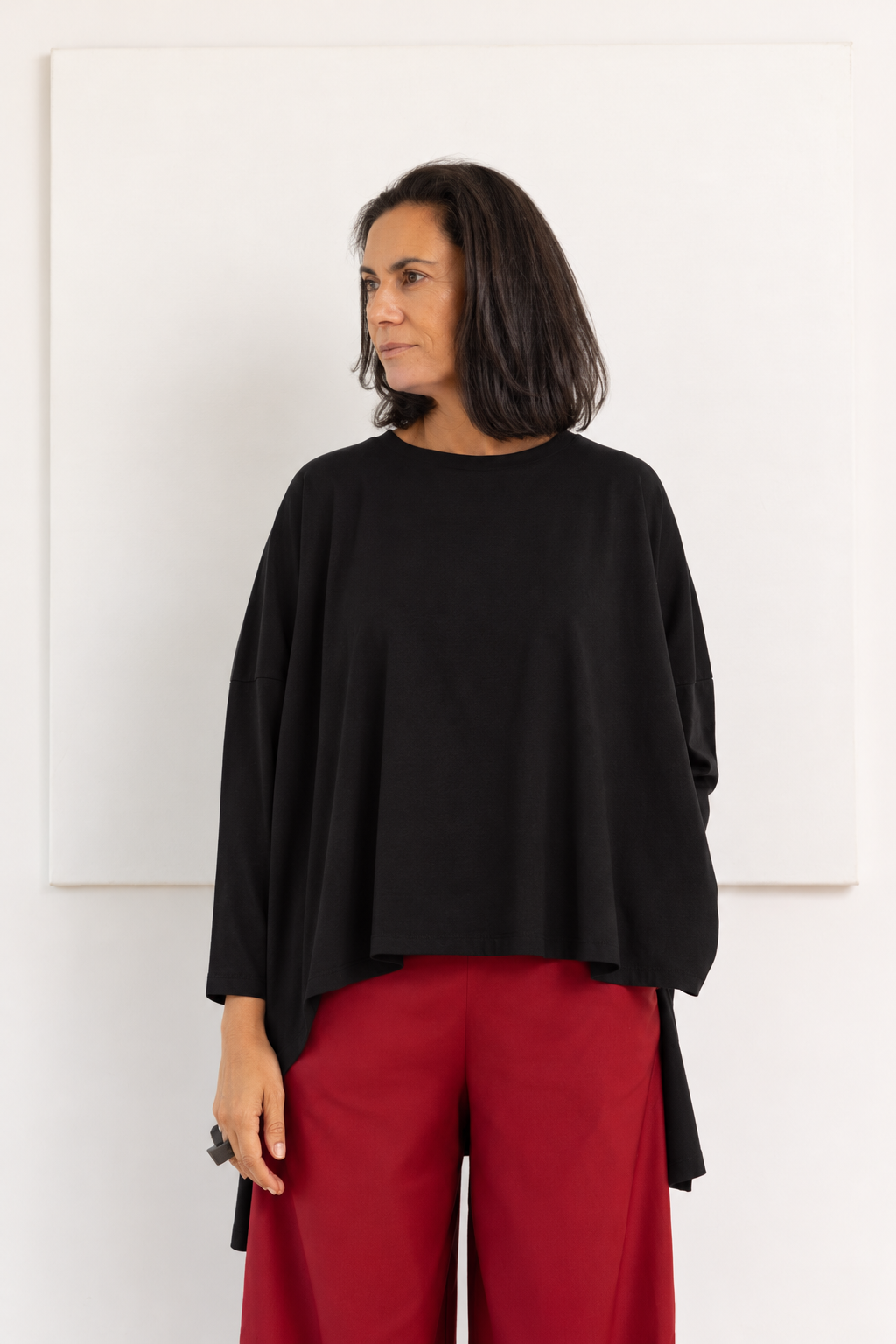 SORT AARHUS Top algodão preto