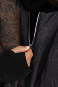 SANCTAMUERTE Chaqueta corta moteada marrone y gris – imagen 8