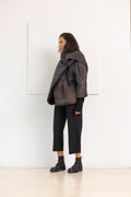 SANCTAMUERTE Chaqueta corta moteada marrone y gris – imagen 2
