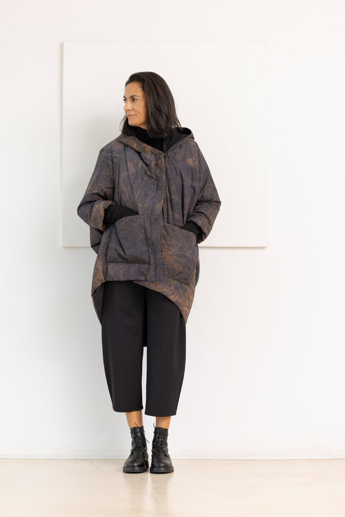 SANCTAMUERTE Chaqueta moteada marrone y gris