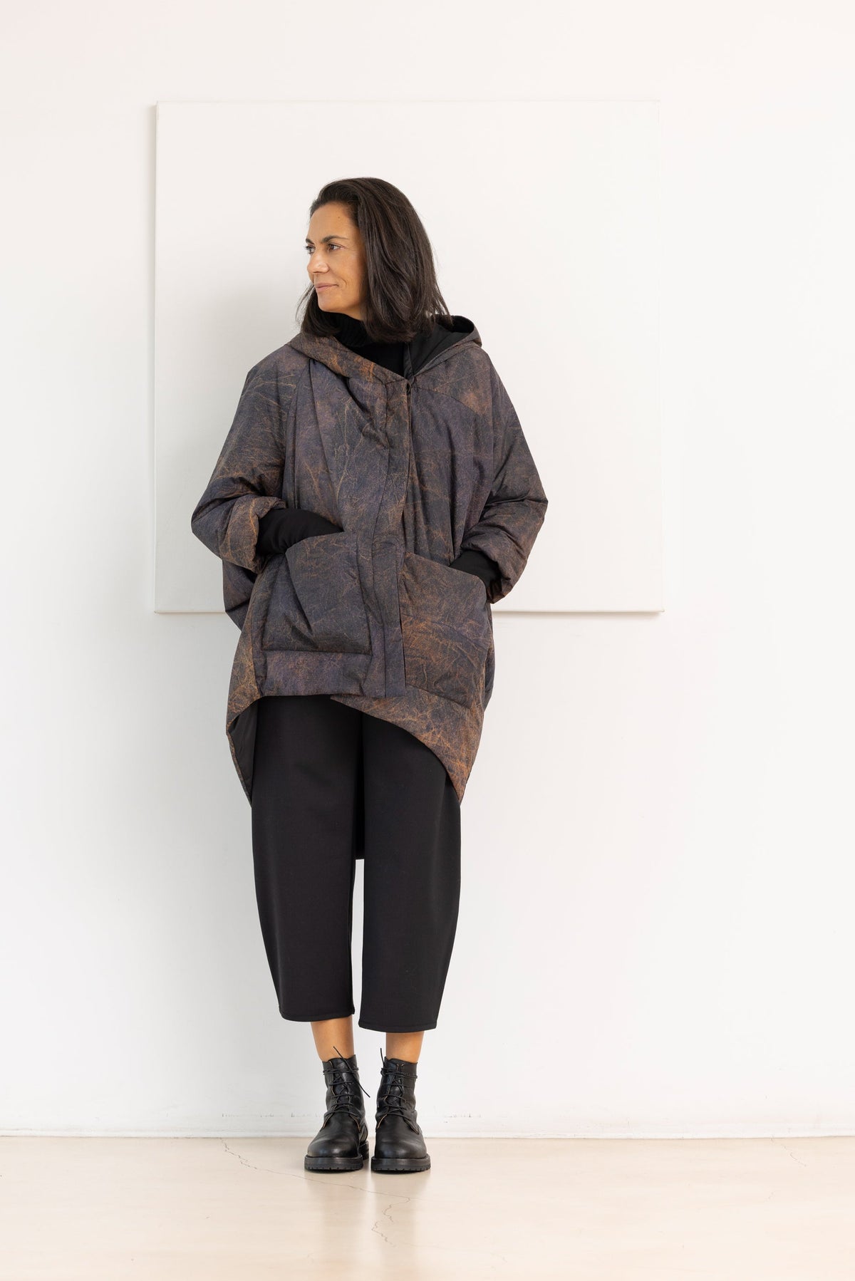 SANCTAMUERTE Chaqueta moteada marrone y gris