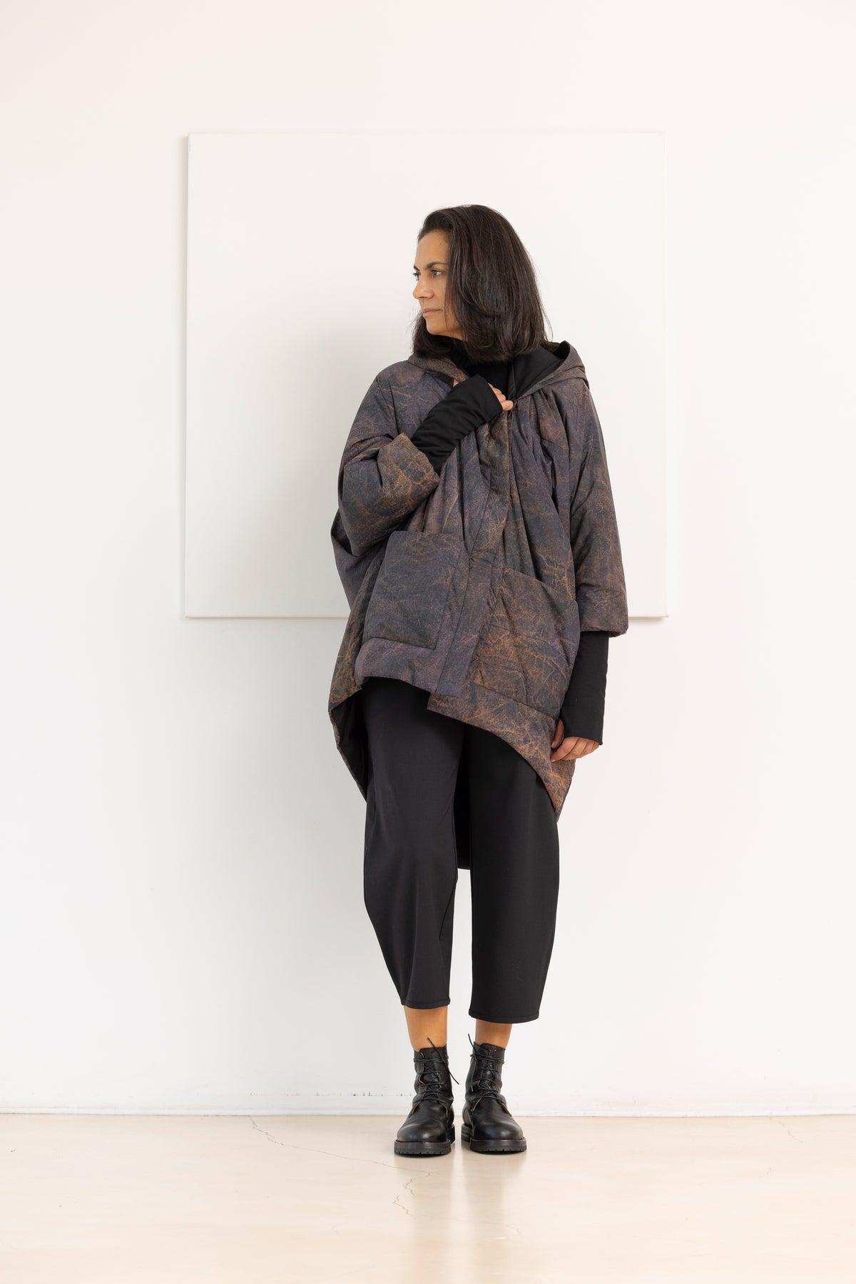 SANCTAMUERTE Chaqueta moteada marrone y gris – imagen 4