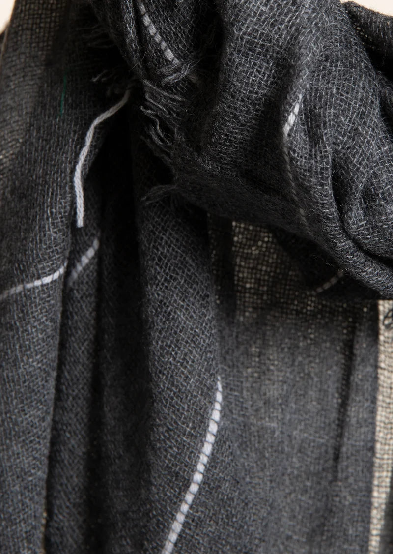 MIRROR IN THE SKY scarf soho baby charcoal&white