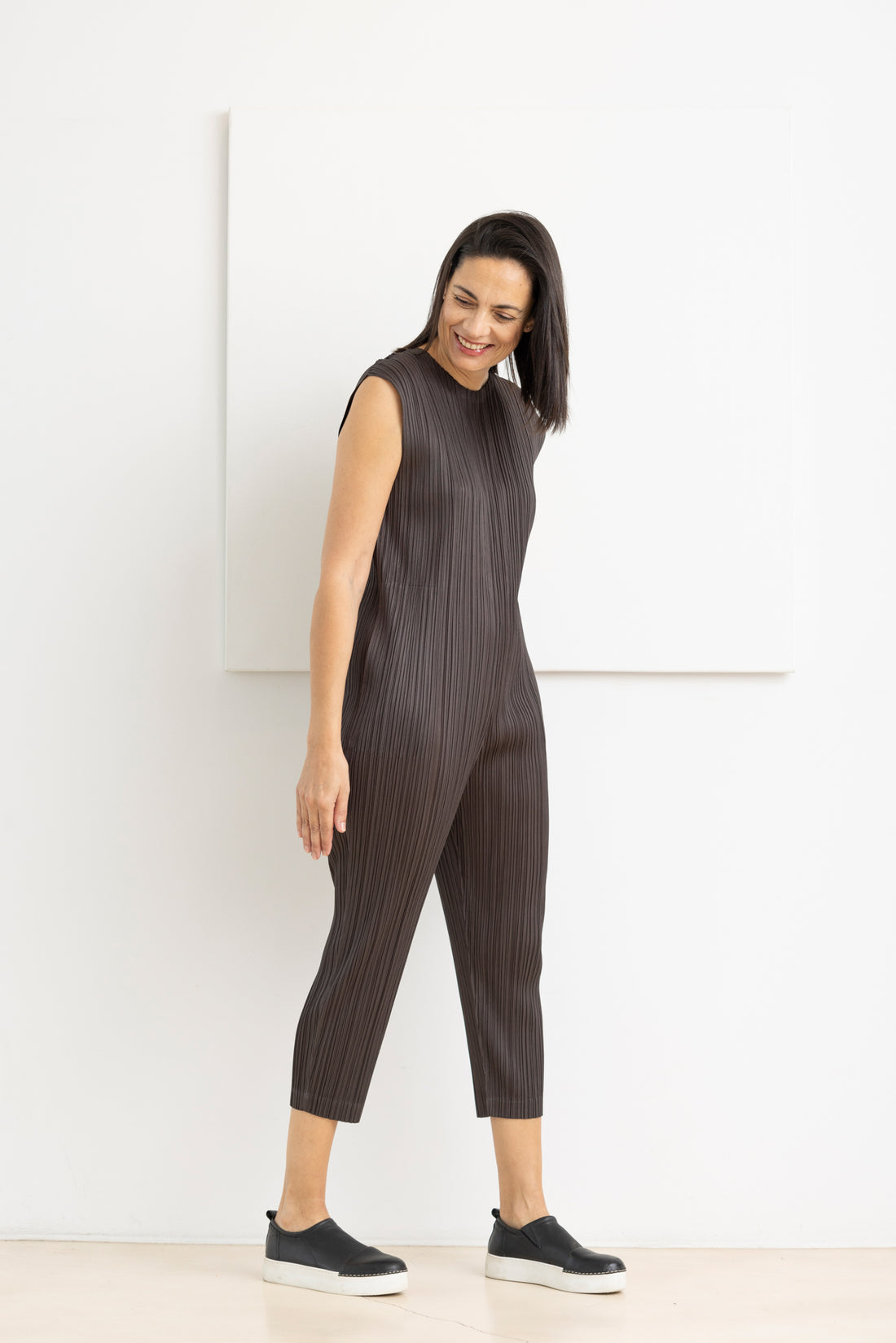 PLEATS PLEASE ISSEY MIYAKE JUMPSUIT CHARCOAL