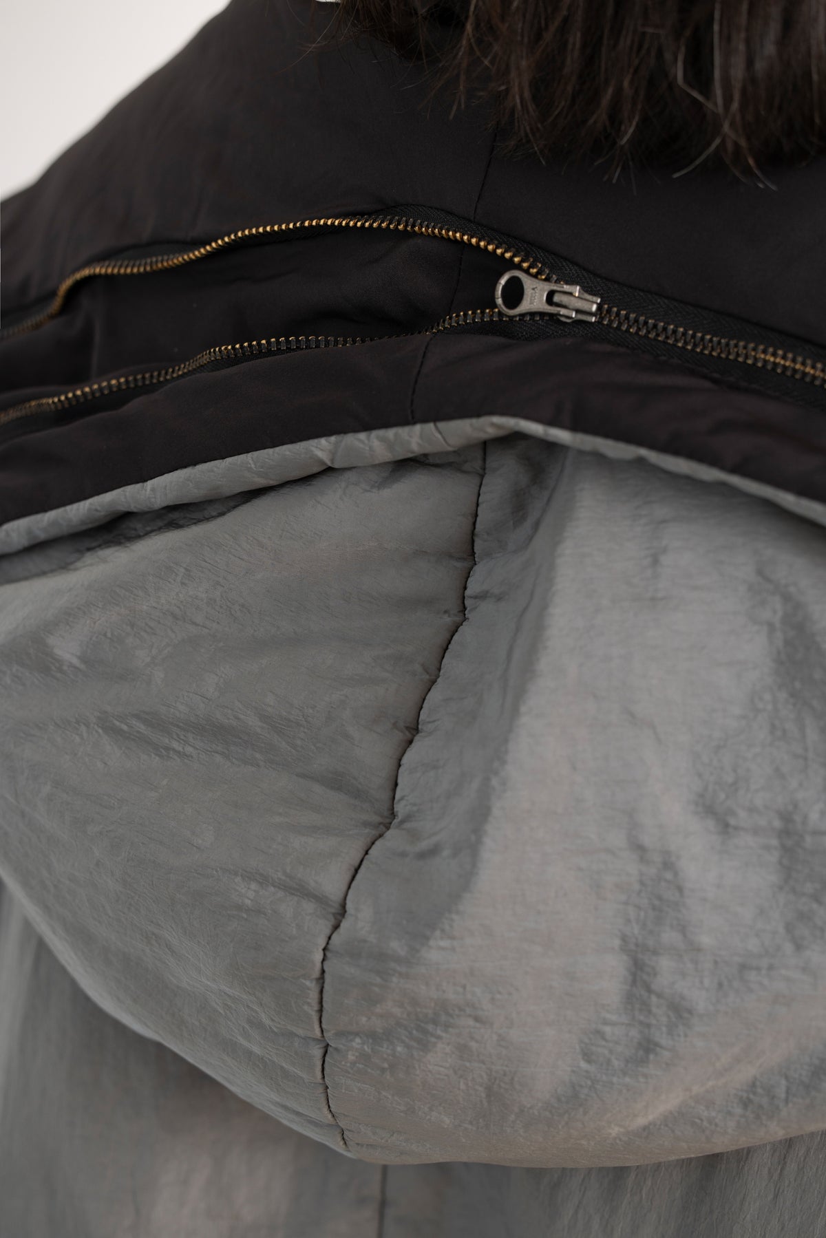 KIMONORAIN Abrigo reversible gris y negro – imagen 14